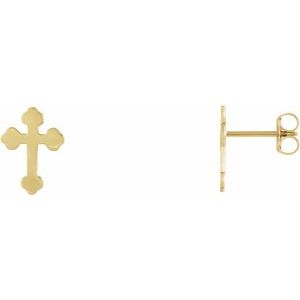 14K Yellow Cross Earrings - BN & CO JEWELRY