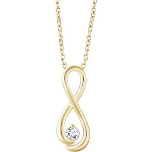 14K Yellow 1/6 CTW Natural Diamond Infinity-Inspired 16-18" Necklace - BN & CO JEWELRY