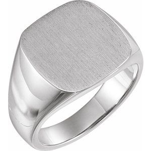 10K White 16 mm Square Signet Ring - BN & CO JEWELRY
