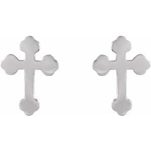 14K White Cross Earrings - BN & CO JEWELRY