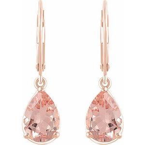 14K Rose Natural Morganite Lever Back Earrings - BN & CO JEWELRY