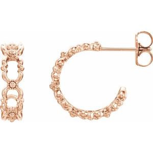 14K Rose Quatrefoil Hoop Earrings - BN & CO JEWELRY