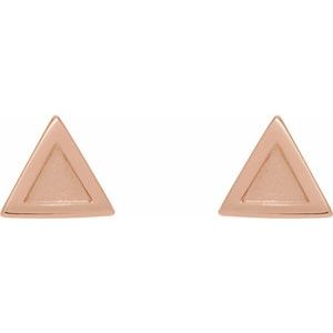 14K Rose Petite Triangle Earrings - BN & CO JEWELRY