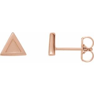 14K Rose Petite Triangle Earrings - BN & CO JEWELRY