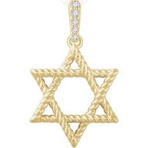 14K Yellow .025 CTW Natural Diamond Star of David Pendant - BN & CO JEWELRY