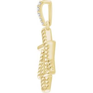 14K Yellow .025 CTW Natural Diamond Star of David Pendant - BN & CO JEWELRY