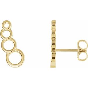 14K Yellow Geometric Ear Climbers - BN & CO JEWELRY