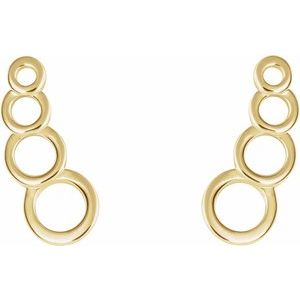 14K Yellow Geometric Ear Climbers - BN & CO JEWELRY