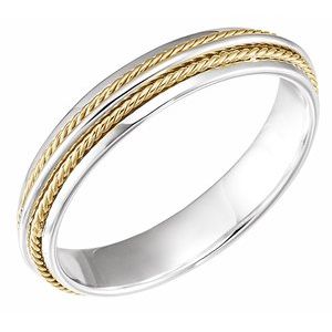 14K Yellow & White 4.5 mm Rope Band Size 12 - BN & CO JEWELRY