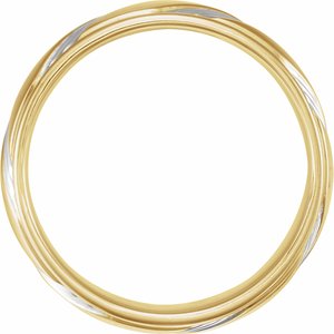 Rhodium-Plated 14K Yellow 6.75 mm Grooved Flat Edge Band Size 11.5 - BN & CO JEWELRY