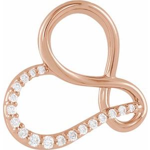 14K Rose .06 CTW Natural Diamond Infinity-Inspired Heart Pendant - BN & CO JEWELRY