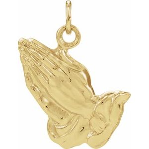 14K Yellow 20.8x19.3 mm Praying Hands Pendant - BN & CO JEWELRY