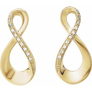 14K Yellow .08 CTW Diamond Infinity-Inspired Earrings - BN & CO JEWELRY