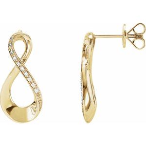 14K Yellow .08 CTW Diamond Infinity-Inspired Earrings - BN & CO JEWELRY