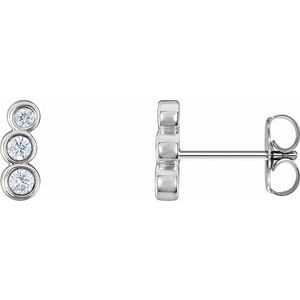 14K White 1/8 CTW Natural Diamond Petite Ear Climbers - BN & CO JEWELRY