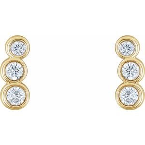 14K Yellow 1/8 CTW Natural Diamond Petite Ear Climbers - BN & CO JEWELRY