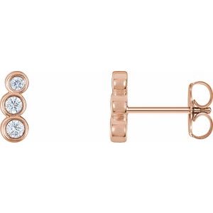 14K Rose 1/8 CTW Natural Diamond Petite Ear Climbers - BN & CO JEWELRY