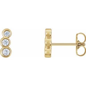 14K Yellow 1/8 CTW Natural Diamond Petite Ear Climbers - BN & CO JEWELRY