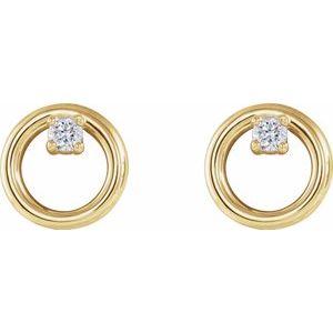 14K Yellow .06 CTW Natural Diamond Circle Earrings - BN & CO JEWELRY