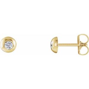 14K Yellow 1/8 CTW Natural Diamond Domed Stud Earring - BN & CO JEWELRY