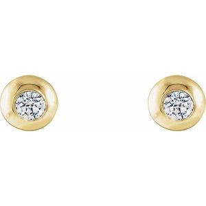 14K Yellow 1/8 CTW Natural Diamond Domed Stud Earring - BN & CO JEWELRY