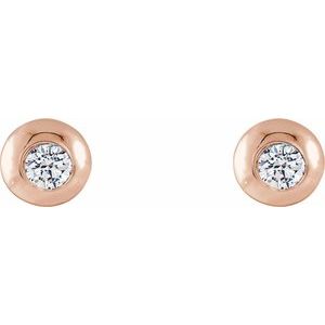 14K Rose 1/8 CTW Natural Diamond Domed Stud Earring - BN & CO JEWELRY