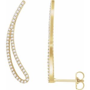 14K Yellow 1/4 CTW Natural Diamond Ear Climbers - BN & CO JEWELRY