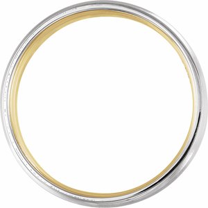 14K White/Yellow 6 mm Beveled-Edge Band with Matte Finish Size 9 - BN & CO JEWELRY