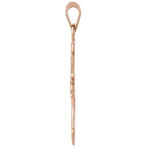 14K Rose 19.5x15 mm Cross Pendant - BN & CO JEWELRY