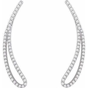 14K White 1/4 CTW Natural Diamond Ear Climbers - BN & CO JEWELRY