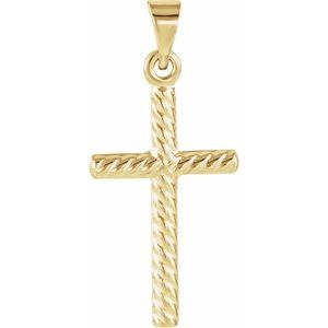 14K Yellow 12.3x8.5 mm Cross Pendant - BN & CO JEWELRY