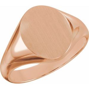 14K Rose 10x8 mm Oval Signet Ring - BN & CO JEWELRY