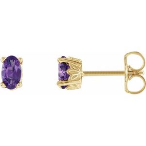 14K Yellow Natural Amethyst Earrings - BN & CO JEWELRY