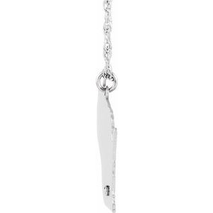 Rhodium-Plated Sterling Silver Wisconsin .015 CT Diamond State with Accented City Necklace - BN & CO JEWELRY