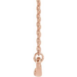 14K Rose .05 CTW Diamond Curved Bar 16-18" Necklace - BN & CO JEWELRY