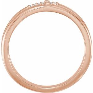 14K Rose .025 CTW Natural Diamond Negative Space Cross Ring - BN & CO JEWELRY