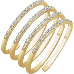14K Yellow 1/2 CTW Natural Diamond Spiral Ring - BN & CO JEWELRY