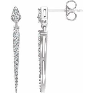 14K White 1/4 CTW Natural Diamond Spike Earrings - BN & CO JEWELRY