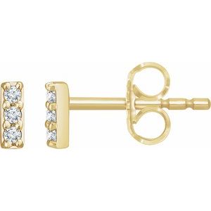 14K Yellow .05 CTW Lab-Grown Diamond Bar Earrings - BN & CO JEWELRY