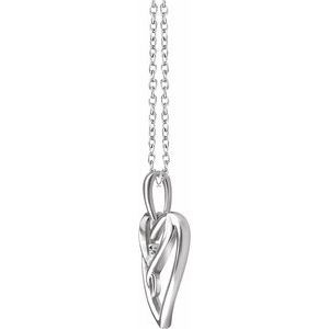 Sterling Silver .05 CT Natural Diamond Heart 18" Necklace - BN & CO JEWELRY