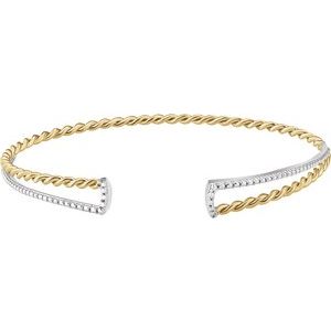 14K Yellow & White Twisted Rope Cuff Bracelet - BN & CO JEWELRY