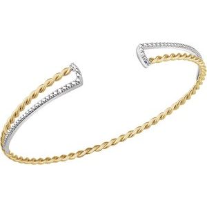 14K Yellow & White Twisted Rope Cuff Bracelet - BN & CO JEWELRY