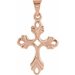 14K Rose 19.5x15 mm Cross Pendant - BN & CO JEWELRY