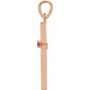 14K Rose 19.2x9 mm Natural Ruby Cross Pendant - BN & CO JEWELRY