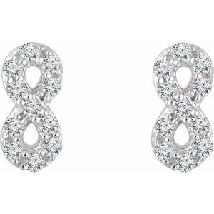 14K White 1/6 CTW Natural Diamond Infinity Earrings - BN & CO JEWELRY