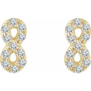 14K Yellow 1/6 CTW Natural Diamond Infinity Earrings - BN & CO JEWELRY