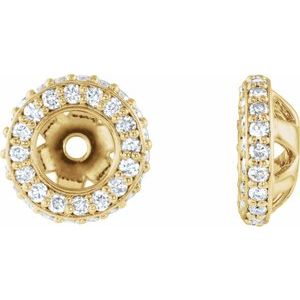 14K Yellow 1/5 CTW Natural Diamond Earrings Jacket with 3.5 mm ID - BN & CO JEWELRY