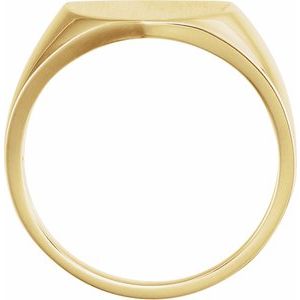 14K Yellow 14 mm Shield Signet Ring - BN & CO JEWELRY
