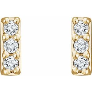 14K Yellow .05 CTW Natural Diamond Bar Earrings - BN & CO JEWELRY