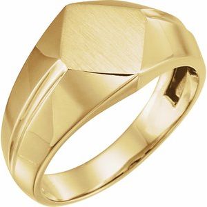 14K Yellow 12x11 mm Rectangle Signet Ring - BN & CO JEWELRY